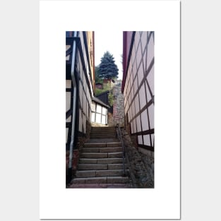 Steep lane in Stolberg / Harz Posters and Art